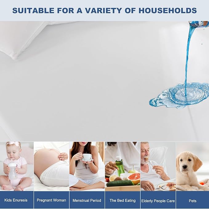 GRT 2 Pack Twin XL Mattress Protector Waterproof, Breathable & Noiseless Waterproof Mattress Protector Fitted Deep Pocket from 5" to 19", Smooth XL Twin Bed Mattress Cover Machine Washable