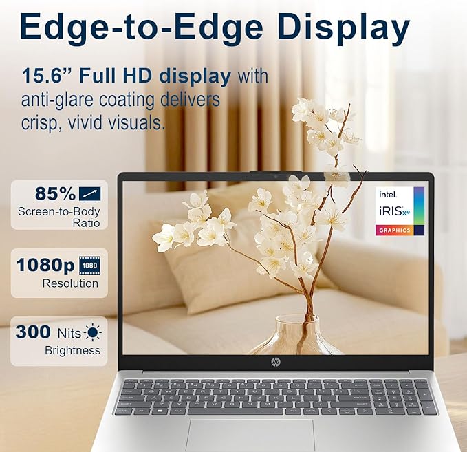 HP 15.6" FHD 1080p IPS Display Laptop | Intel i7-1255U 10-Core Processor | 64GB DDR4 RAM | 4TB PCIe SSD | Win 11 | WiFi 6 | 720P Camera with Privacy Camera Shutter | Thin Notebook for Work & Study