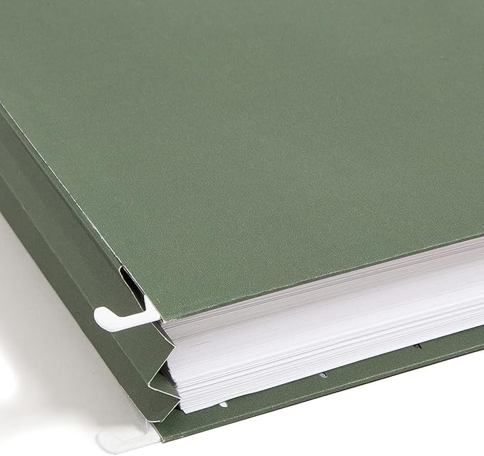 Smead Hanging File Pocket with Full-Height Gusset, 1-3/4" Expansion, Letter Size, Standard Green, 25 per Box (64218)