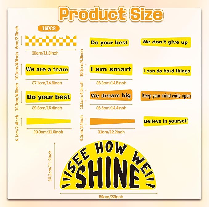 Summer Bulletin Board Set Classroom Affirmation Station Sunshine Decorations, Motivational Positive Wall Decor, Growth Mindset Mental Health Posters for Teachers School Supplies