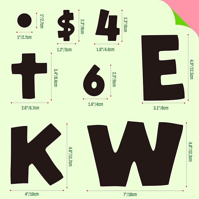 288 PCS Alphabet Combo Set, Bulletin Board Alphabet Including 78pcs Uppercase Letters, 78pcs Lowercase Letters, 132pcs 0-9 Numbers & Punctuation, Chalkboard Classroom Letters for Home School Decor