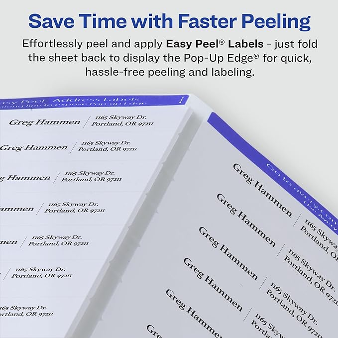 Avery Glossy Clear Address Labels, Sure Feed Technology, Laser/Inkjet, 1" x 2-5/8", 300 Labels, 5 Packs (6521)