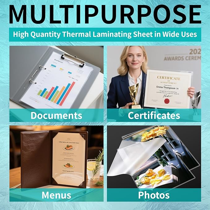 Thermal Laminating Pouches 5 mil, Clear 9 x 11.5 Inch Laminating Sheet Paper for Thermal Laminator, Holds 8.5 x 11 Inch Letter Size Sheets (30 Pack)