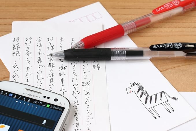 ZEBRA P-JJ15-BK10 Gel Ballpoint Pen, Sarasa Clip, 0.5, Black, 10 Pens