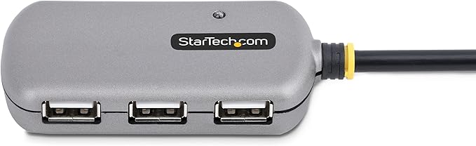 StarTech.com USB Extender Hub, 24m USB 2.0 Extension Cable with 4-Port USB-A Hub, Active/Bus Powered USB Repeater Cable, Optional 10W Power Supply Incl., Level 4 ESD Protection, TAA