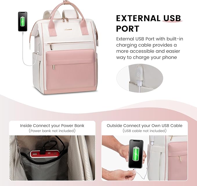 LOVEVOOK Laptop Backpack for Women,15.6 Inch Work Teacher Nurse Bag,Business Computer Backpack Purse with USB Port,Stylish Casual Daypack for Travel