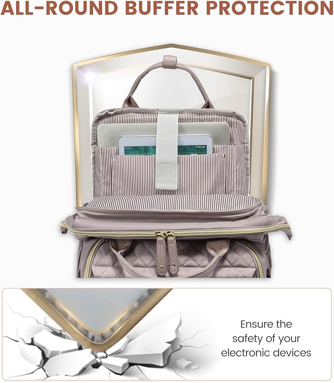 LOVEVOOK Laptop Backpack for Women, 15.6'' Waterproof Nurse Bag Teacher Work Backpack Purse for Women, Travel Computer Backpack for College Office Business Ladies