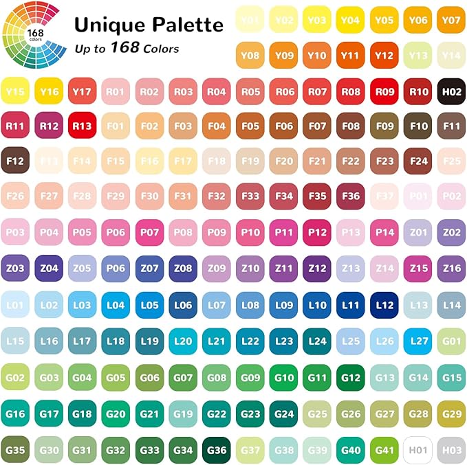 Guangna Acrylic Gel Pens 168 Color, Colored Pens for Journaling, Coloring Books, Calligraphy, Note Taking & DIY Crafts, RollerBall Pen Tip