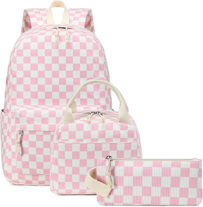 Bluboon School Backpack Set Girls Womens Laptop Bookbag Casual Daypack Fits 15 inch Laptop with Lunch Tote Bag and Pencil Bag