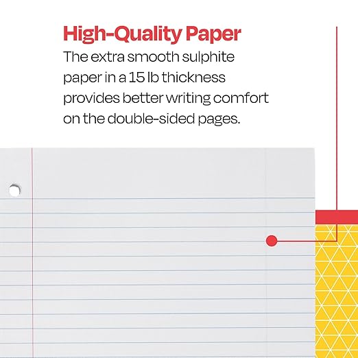 School Smart Spiral Wide Ruled Notebook, 8 x 10-1/2 Inches