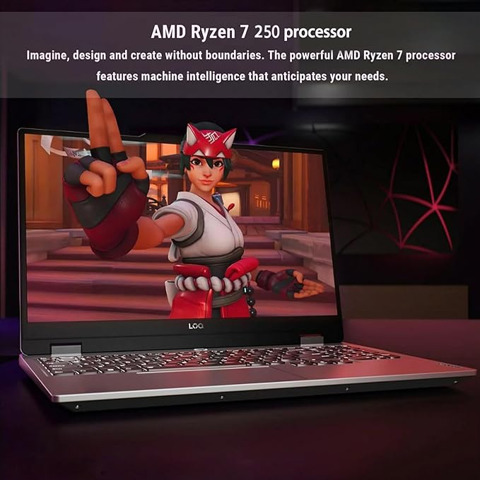 Lenovo LOQ RTX 5060 Gaming Laptop, 15.6" FHD 144Hz, AMD Ryzen 7 250, 16GB DDR5 RAM, 1TB PCIe M.2 SSD, Backlit Keyboard, Bundle with Laptop Cooler BDL, Wi-Fi 6, Windows 11 Home, Grey