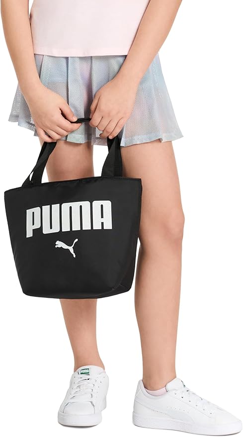 PUMA Unisex Kid's Adventure Lunch Tote, Black/White Glitter, Small