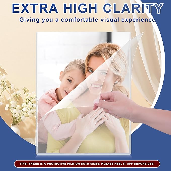 AKONEGE 20PCS 9" x 12" Rigid Print Protectors Clear Plastic Sheet Protectors, Heavy Duty Top Loading Document Holder, Menu Cover, Photo Poster Sleeves Hard Plastic Sleeves for Paper Art Prints