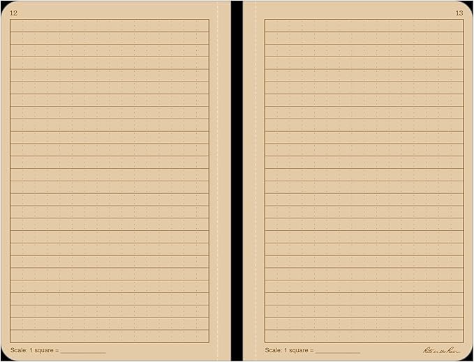 Rite in The Rain Weatherproof Hard Cover Notebook, 4.75" x 7.5", Tan Cover, Universal Pattern (No. 970TF)