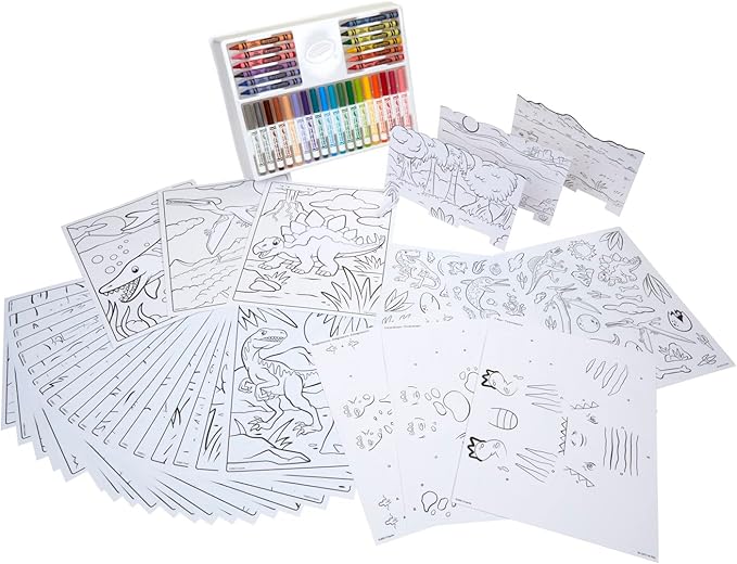 Crayola Dinosaur 5-in-1 Art Kit for Kids, Dinosaur Toys, Kids Art Set, Dinosaur Gift for Boys & Girls, Ages 4+