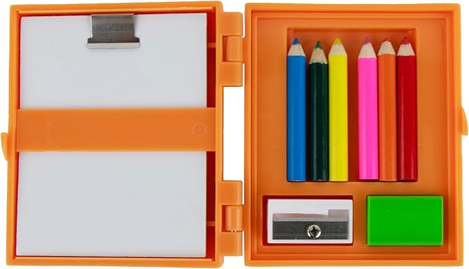 World's Smallest You Create Artist Drawing Kit. Miniature Creative Art Craft Set. Includes: 6 Color Pencils, Sharpener, Eraser, Pad, and Drawing Board/Easel.