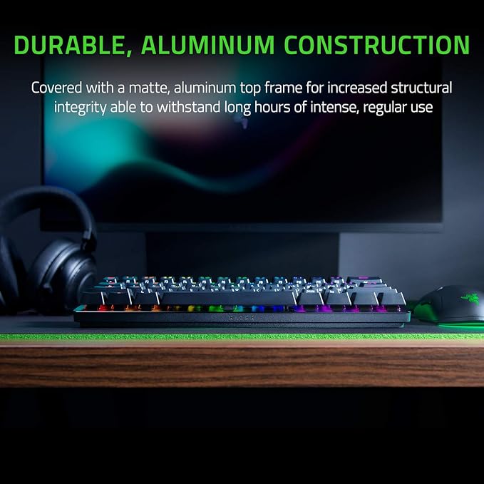 Razer Huntsman Mini 60% Gaming Keyboard: Linear Optical Switches - Rapid Trigger Mode - Chroma RGB Lighting - PBT Keycaps - Onboard Memory - Snap Tap - Classic Black