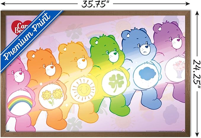 Care Bears - Care Bear Stare Wall Poster, 34L" x 22.4W", Bronze Framed Version