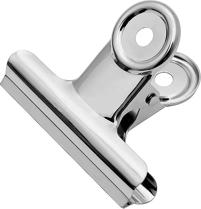 Stainless Steel Metal Hinge Clips 24 Pcs, Small Bulldog Clips 1.5 Inch, Bull Hinge Clip for Crafts, Photo, Drawing, Backdrop, Food Bags at Home, Office, School (Silver, 3/2 Inch)