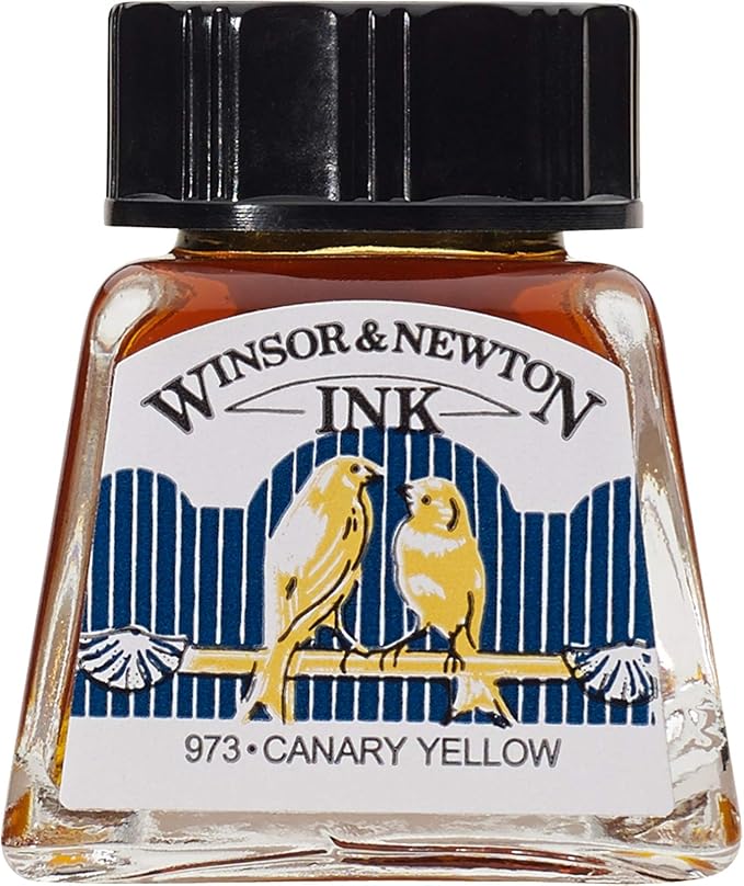 Winsor & Newton Drawing Ink, 14ml Bottle, Canary Yellow
