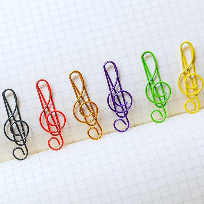 Large Paper Clips, 1.6 Inch, 40mm, 100 Pcs, Multicolored Note Shapes, Smooth & Durable, Suitable for Office School and Personal Use, Plastic Box Packaging