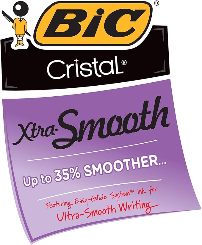 Bic Cristal Xtra-Smooth Ball Pen - 10 plus 2 Bonus Pack (12 count) - Red Medium Point Ballpoint Pen
