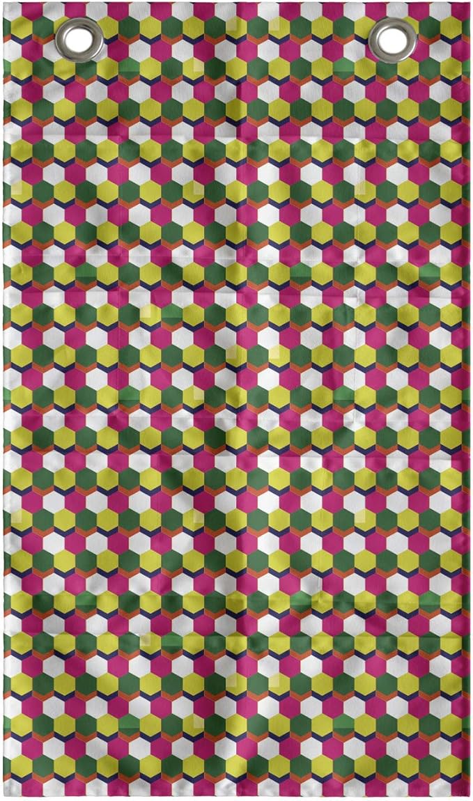Ambesonne Abstract Hanging Pocket Organizer, Pattern of Mini Hexagons in Various Spring Tones, Printed Polyester Storage Bag with Pockets, 21" x 31", Multicolor