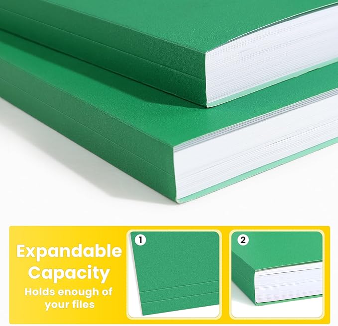 SUNEE File Folders, 18 Pack Manilla Folders 8.5 x 11, Colored File Folders Home Office School Supplies for Documents Files Paper, Green