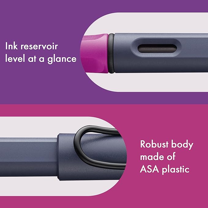 LAMY safari pink cliff - Fountain Pen with ergonomic grip & polished steel nib in size F - ideal for any Writing & Calligraphy - including LAMY T 10 blue cartridge - Right-Handed