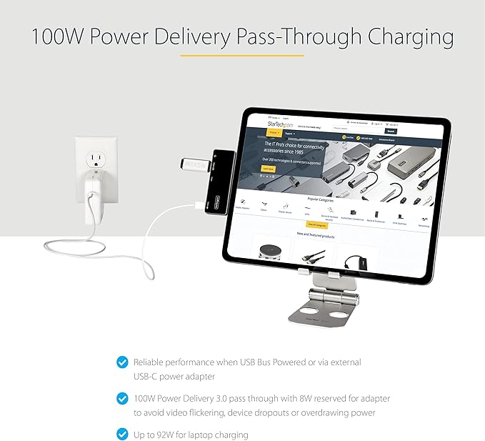 USB C Multiport Adapter - USB-C to 4K 60Hz HDMI 2.0, 100W Power Delivery Pass-Through Charging, 3-Port USB 3.0 Hub, Audio - USB-C Mini Dock - Portable USB Type-C Travel Dock