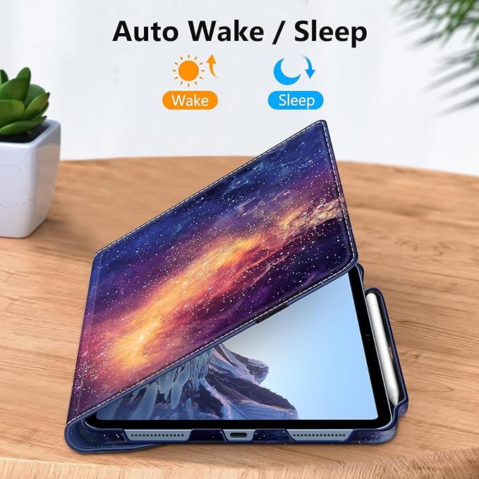 Fintie Rotating Case for iPad (A16) 11th Generation 11 Inch (2025), iPad 10th Generation 10.9 Inch (2022) - [Built-in Pencil Holder] 360 Degree Rotating Protective Stand Cover, Galaxy