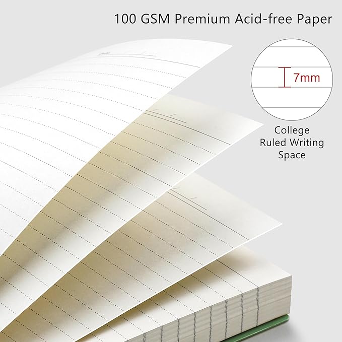 RETTACY Spiral College Ruled Notebook, 300 Pages, B5 Medium Size (7.4" x 10"), for School, Work, Writing, Journaling, 100 GSM Thick Paper, Flexible Plastic Cover (Transparent)