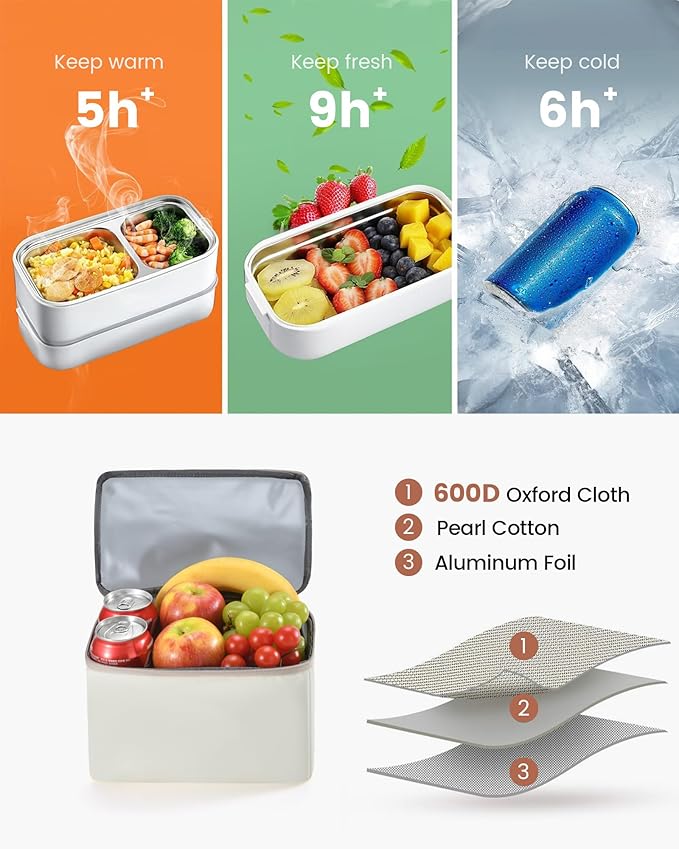LOVEVOOK Lunch Backpack for Women, 15.6 Inch Laptop Bag with Insulated Cooler Lunch Box, Work Backpack for Teacher Nurse, Travel Backpack Lunch Bag for Camping Picnic Daily Use