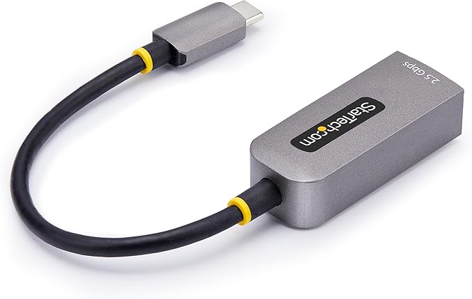 StarTech.com 2.5GbE USB-C to Ethernet Adapter, NBASE-T NIC, USB 3.0 Type-C 2.5/1G Multi Speed Network, Thunderbolt Compatible