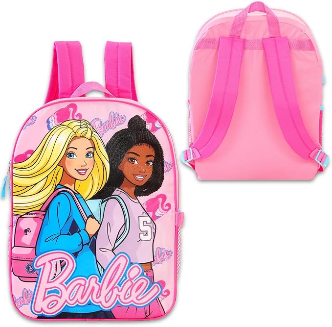 Barbie Backpack with Lunch Box Set - Bundle with 16" School Bag, Lunch Bag, Water Bottle, Stickers, More | Barbie Backpack and Lunchbox for Girls, Kids