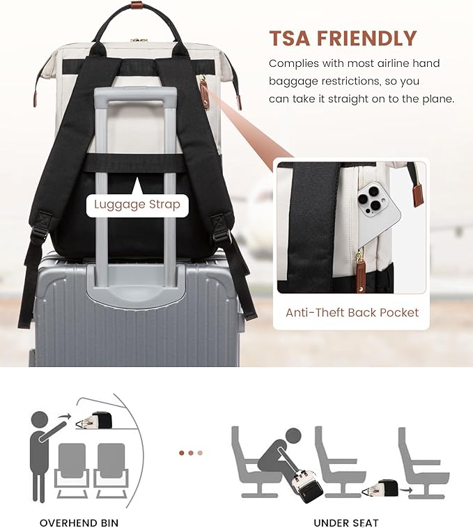 LOVEVOOK Laptop Backpack for Women, 15.6'' Waterproof Nurse Bag Teacher Work Backpack Purse for Women, Travel Computer Backpack for College Office Business Ladies