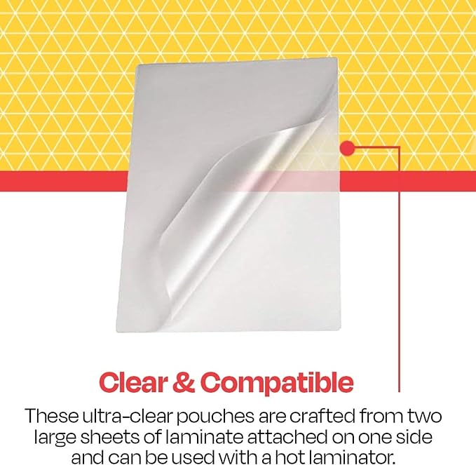 School Smart Laminating Pouches, 2-1/2 x 3 1/2 Inches, 7 mil Thick, Pack of 100