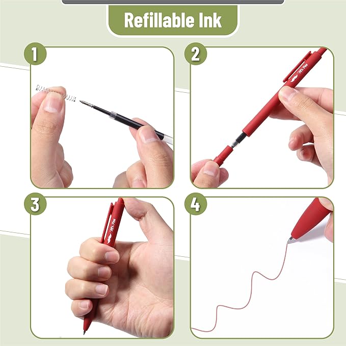 Mr. Pen- Retractable Gel Pens for Journaling, 12 Pack, Winter Forest Color Inks, Fast Dry, Soft grip Barrels, Smooth Writing, 0.5mm Fine Point Aesthetic Pens
