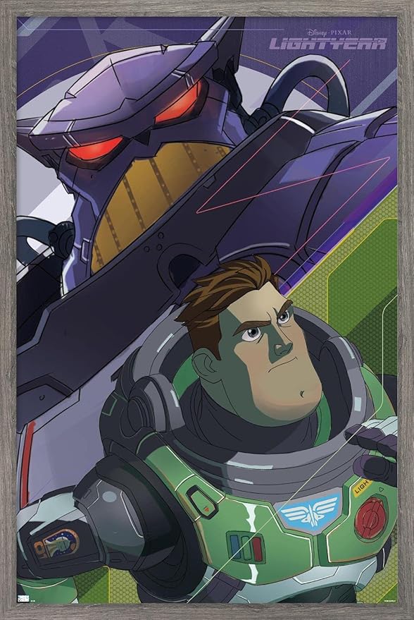 Trends International Disney Pixar Lightyear - Buzz and Zurg Wall Poster, 22.375" x 34", Barnwood Framed Version