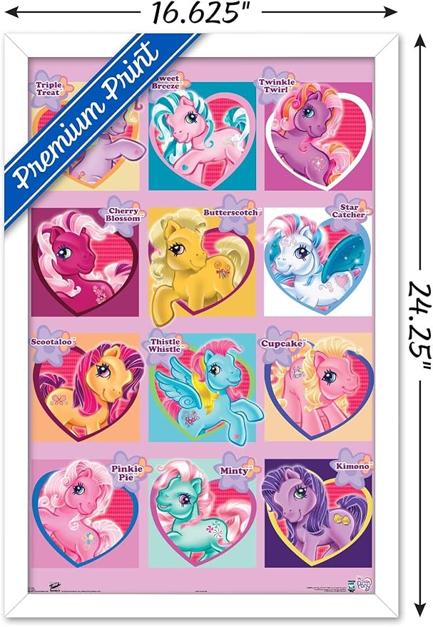 Trends International Hasbro My Little Pony - Chart Wall Poster, 14.725" x 22.375", White Framed Version
