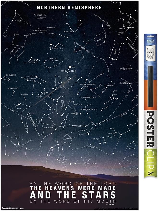 The Stars Wall Poster, 34L" x 22.4W", Premium Poster & Clip Bundle
