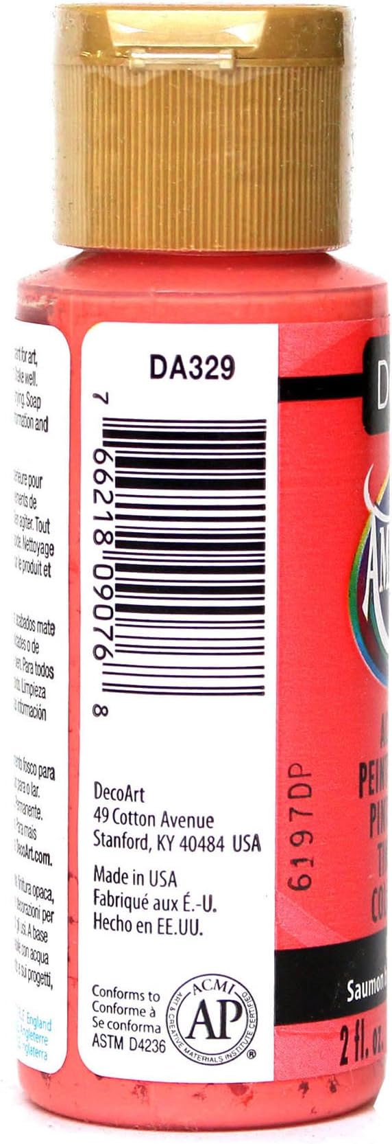 DecoArt DA329-3 Americana Acylic Matte Finish Paints, Bright Salmon