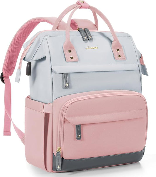 LOVEVOOK Laptop Backpack for Women, 15.6 Inch Work Business Backpacks Purse With Large Capacity, Waterproof Nurse Bag College Bookbag for School, Waterproof Casual Daypack for Travel