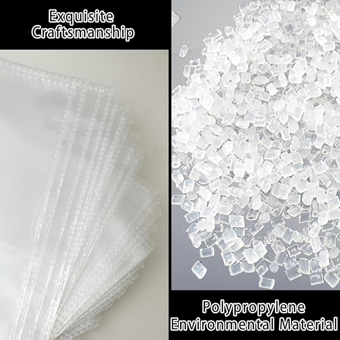 40 Pack Sheet Protectors 5.5x8.5 Inch, 80 Pockets Photocard Sleeves for A5 Binder 6 Ring - Ultra Clear Polypropylene for Travel Organizer & Scrapbooking