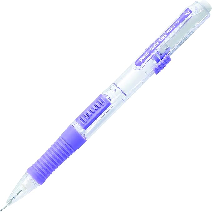 Pentel QUICK CLICK Mechanical Pencil (0.7mm), Violet Barrel, Box of 12 Pencils (PD217V)