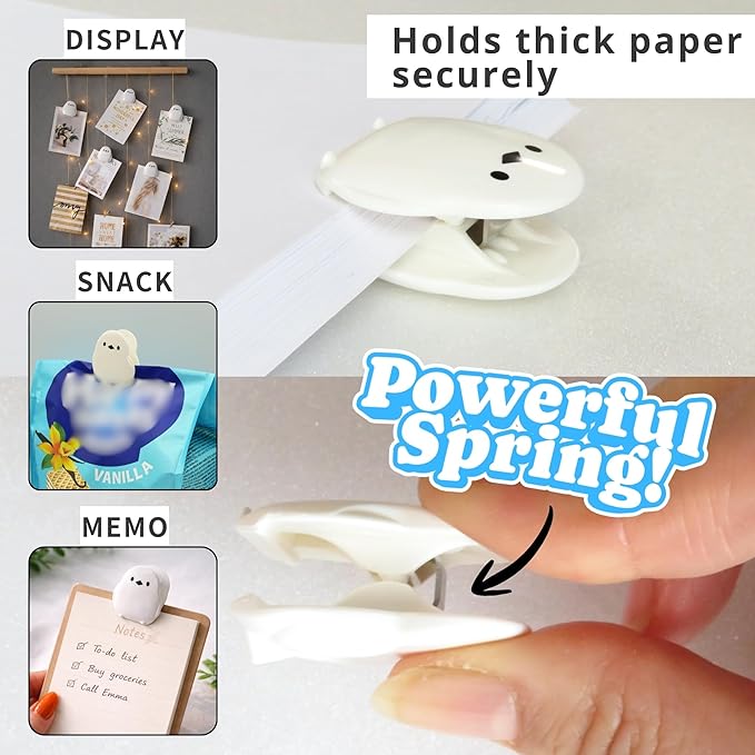 Cute Kawaii Little Bird Chip Clips – Mini Japanese Bag Clips, Set of 4 – Small Gift Idea, Strong Grip Food & Paper Clips – Made in Japan