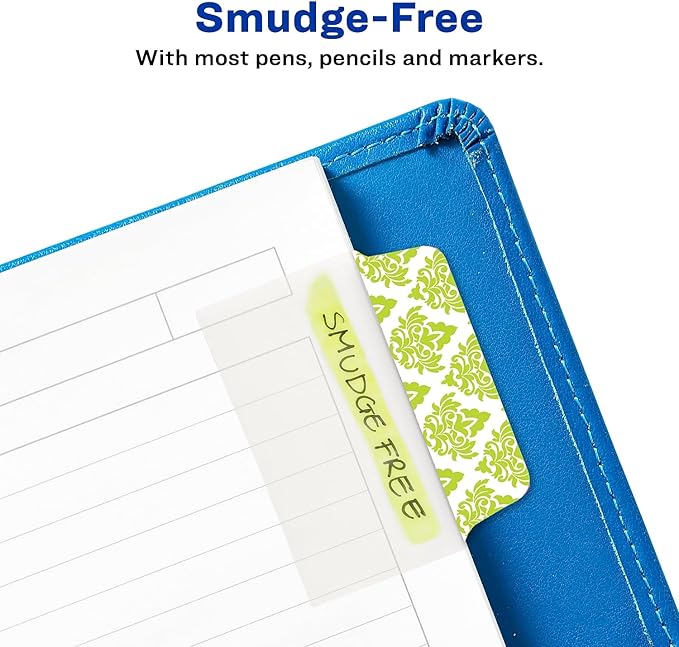 Avery 74774 Ultra Tabs Repositionable Tabs, 2 x 1 1/2, Patterns: Blue, Green, Pink, 24/Pack