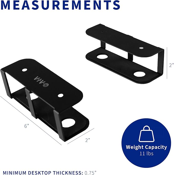 VIVO Universal Under Desk Laptop Storage Mount, Tablet Mounting Brackets, Under Table Hidden Docking Station Holder, Multimedia Device Bracket, 3 Parts, Mount-UDLS1