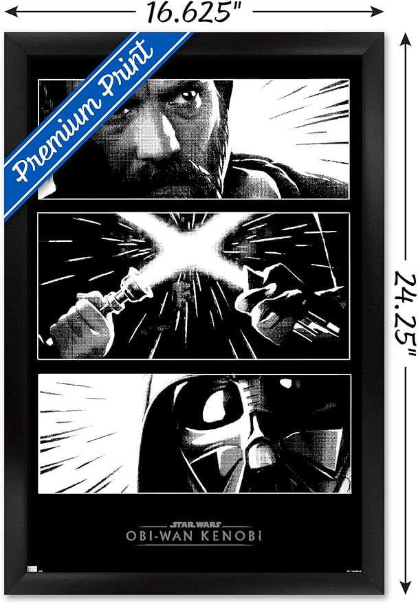 Trends International Star Wars: Obi-Wan Kenobi - Panels Wall Poster, 14.725" x 22.375", Black Framed Version