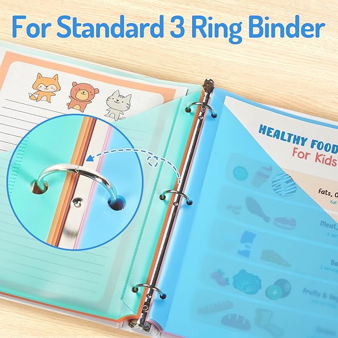 Forvencer 24 Count Binder Dividers with Two Pockets, 8 tab Dividers for 3 Ring Binders Organizer, Binder Divider with Tabs for School Office and Home Organization, Multicolor, 3 Sets
